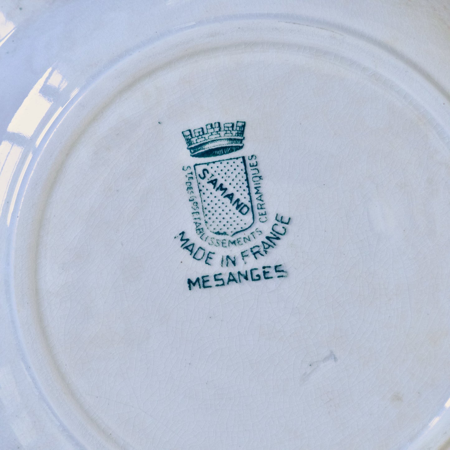 Assiette creuse St Amand "Mésanges" - terre de fer
