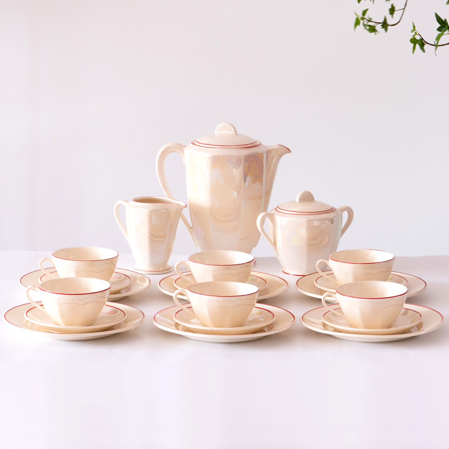 Service à café nacré - porcelaine Badonviller