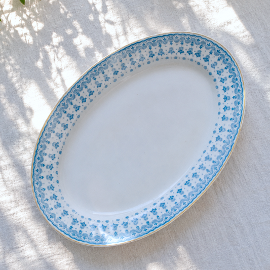 Grand plat ovale de 1909 en porcelaine Oscar Schaller