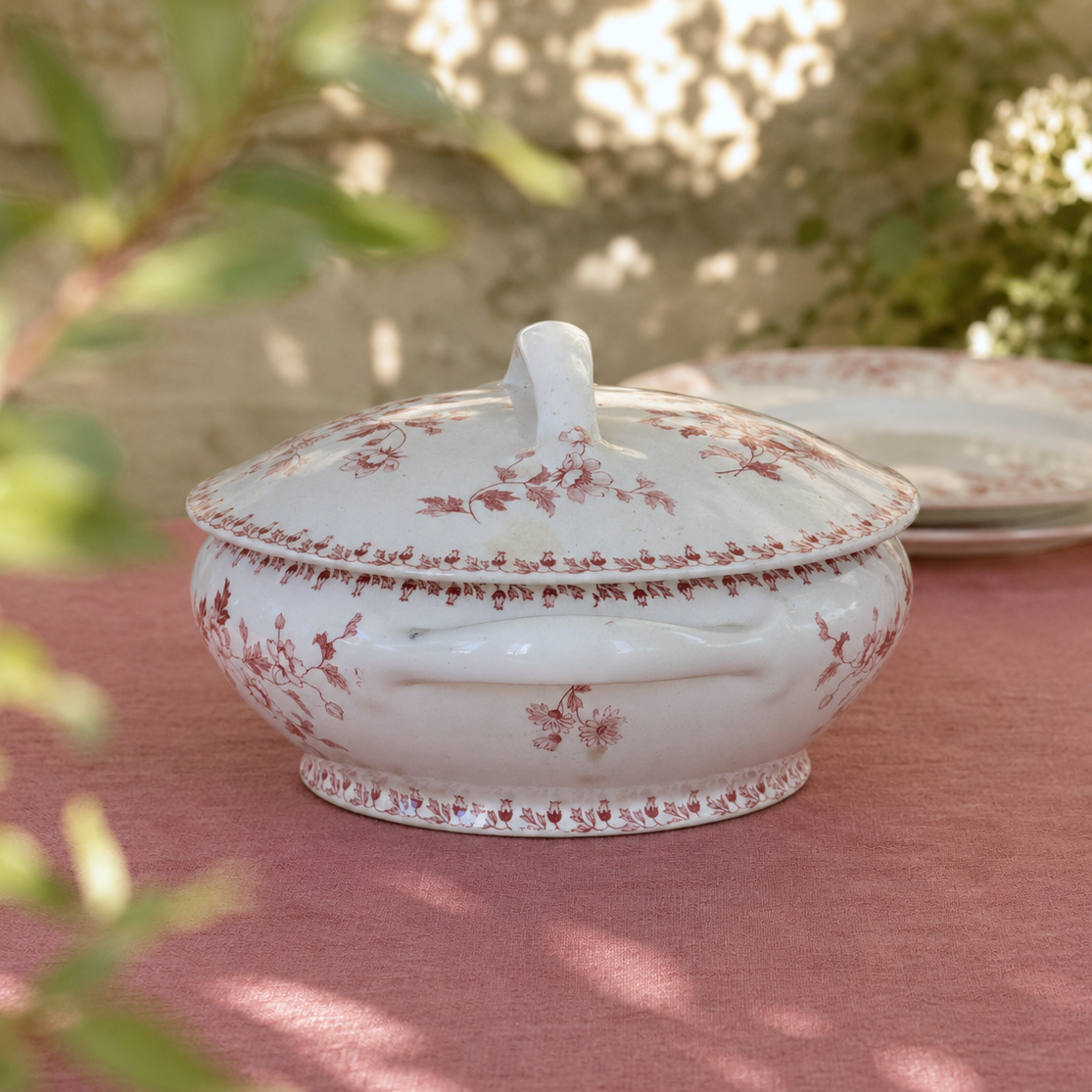 Soupière Maestricht collection "Toulouse" - terre de fer rose