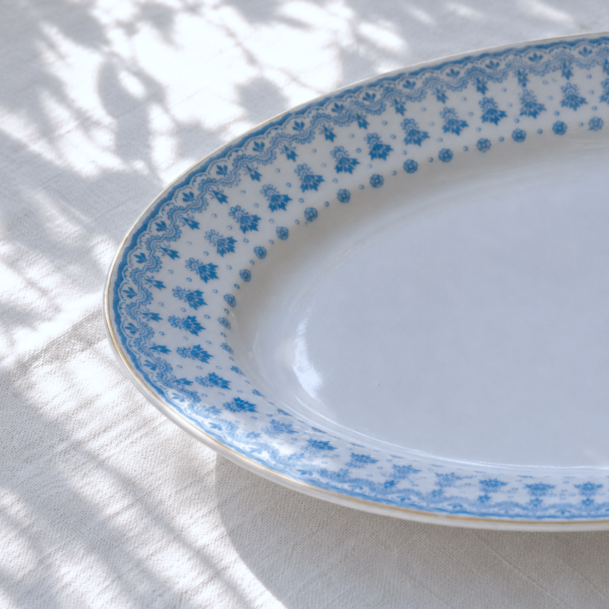 Grand plat ovale de 1909 en porcelaine Oscar Schaller
