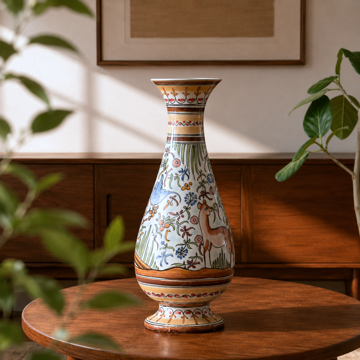 Grand vase artisanal de Coimbra (Portugal) - peint à la main