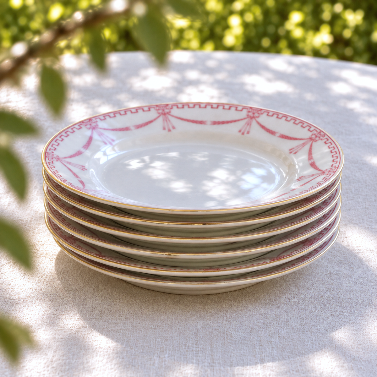 6 assiettes de 1890 en porcelaine Carl Tielsch