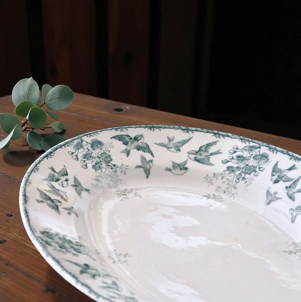 Rare plat ovale de 1878, Choisy-le-Roi "Montigny" - terre de fer