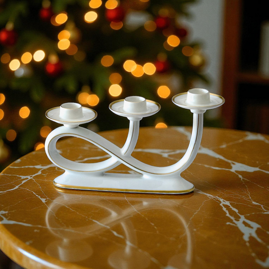 Chandelier trois branches en porcelaine Edelstein Bavaria