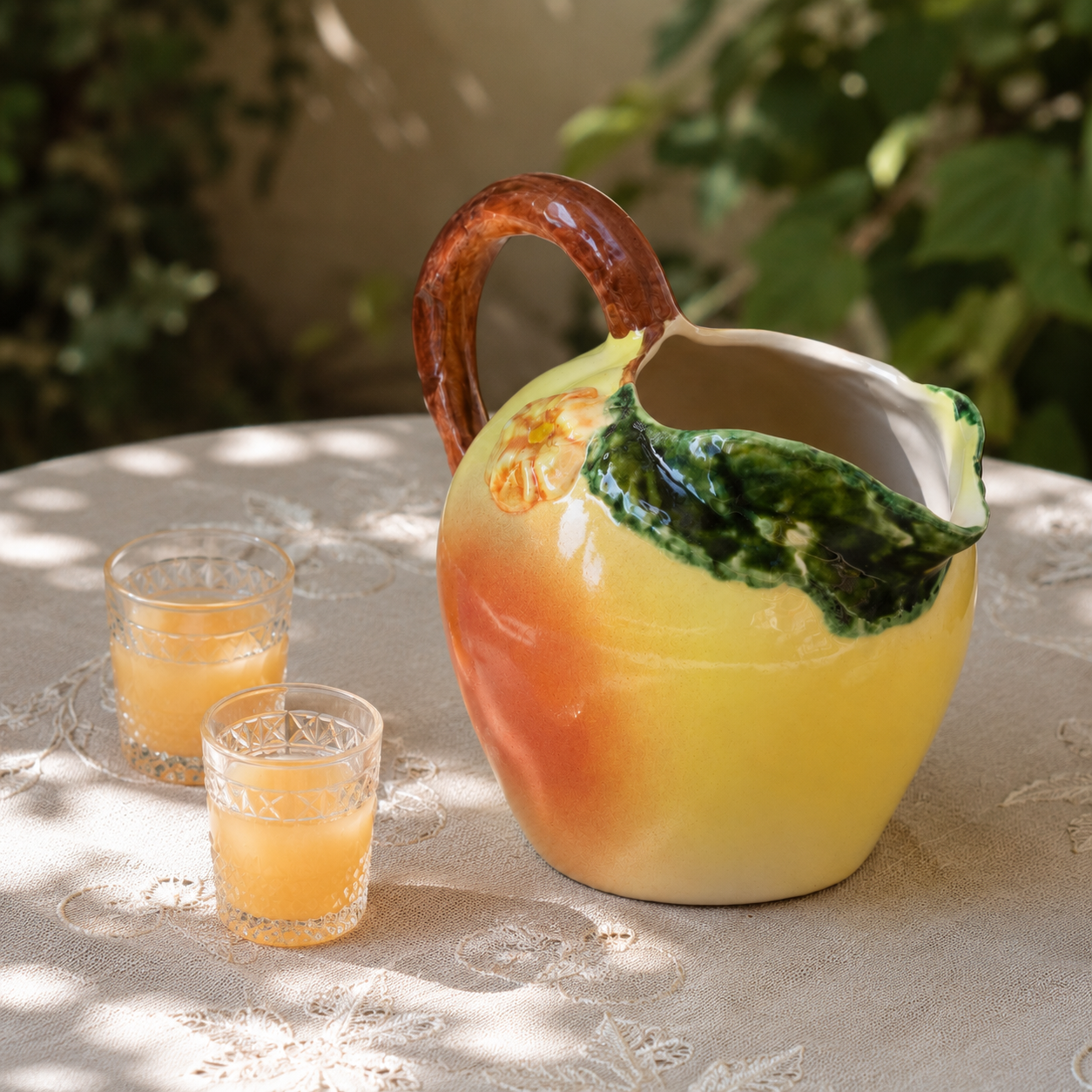 Carafe en barbotine forme de pomme What's
