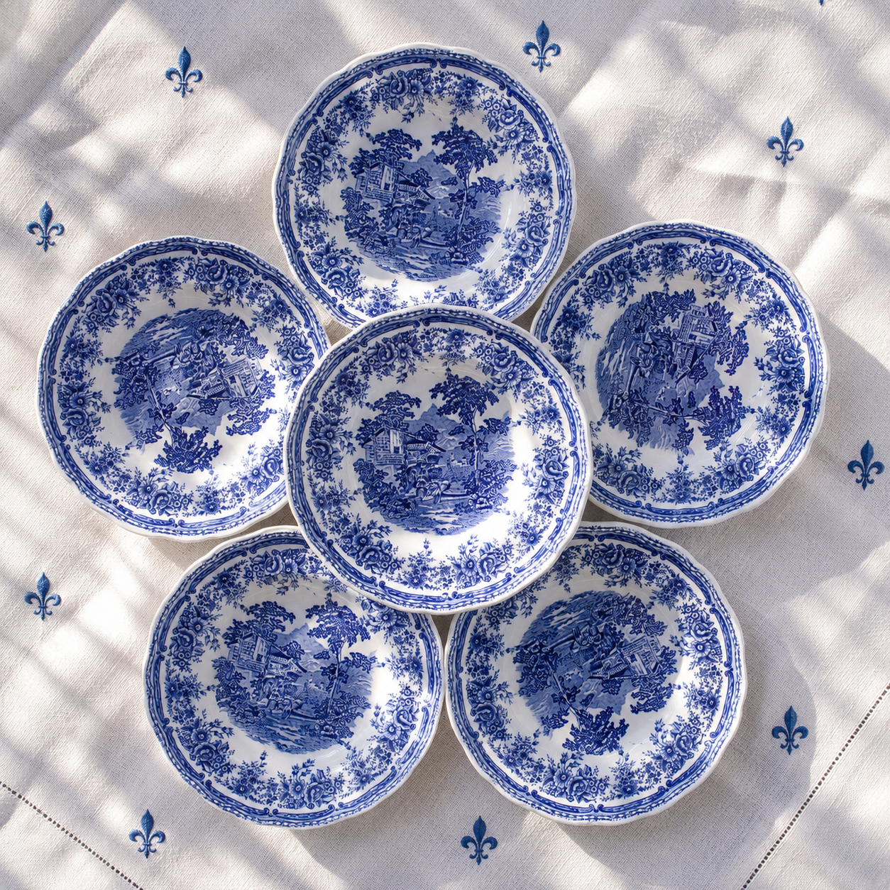 6 assiettes creuses English Style Luneville
