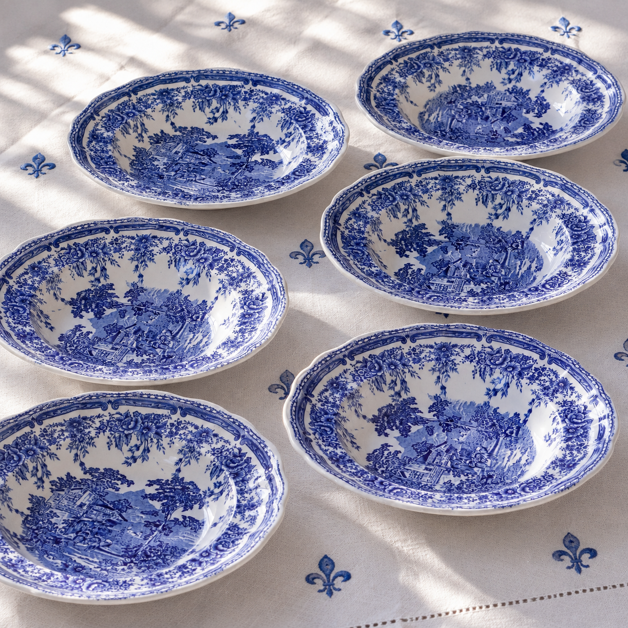 6 assiettes creuses English Style Luneville