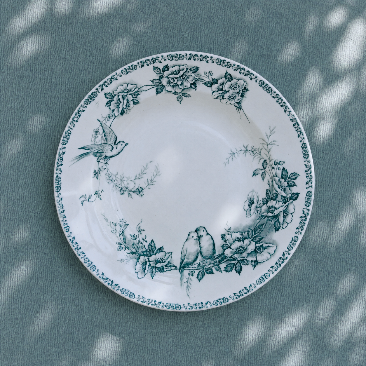 Assiette creuse St Amand "Mésanges" - terre de fer
