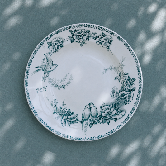 Assiette creuse St Amand "Mésanges" - terre de fer