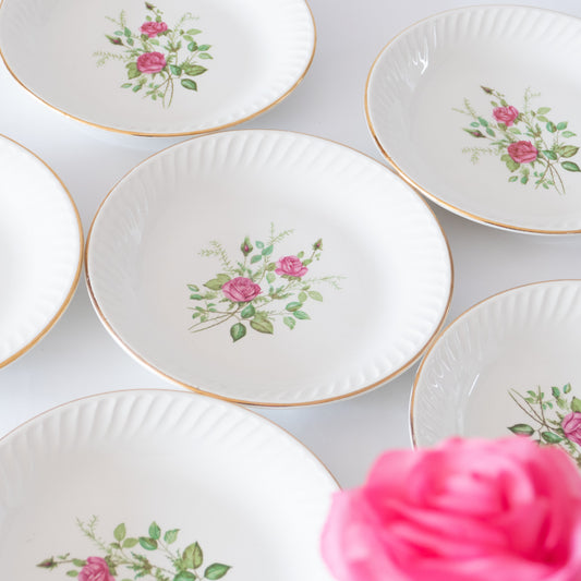 6 assiettes Gien "Pompadour"