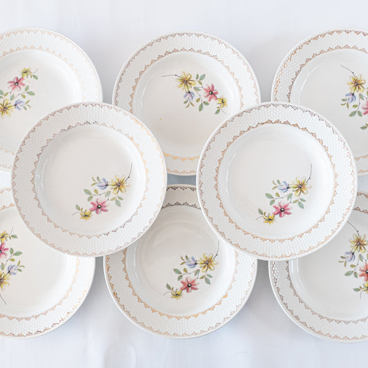 8 assiettes creuses L'Amandinoise "Claudine"