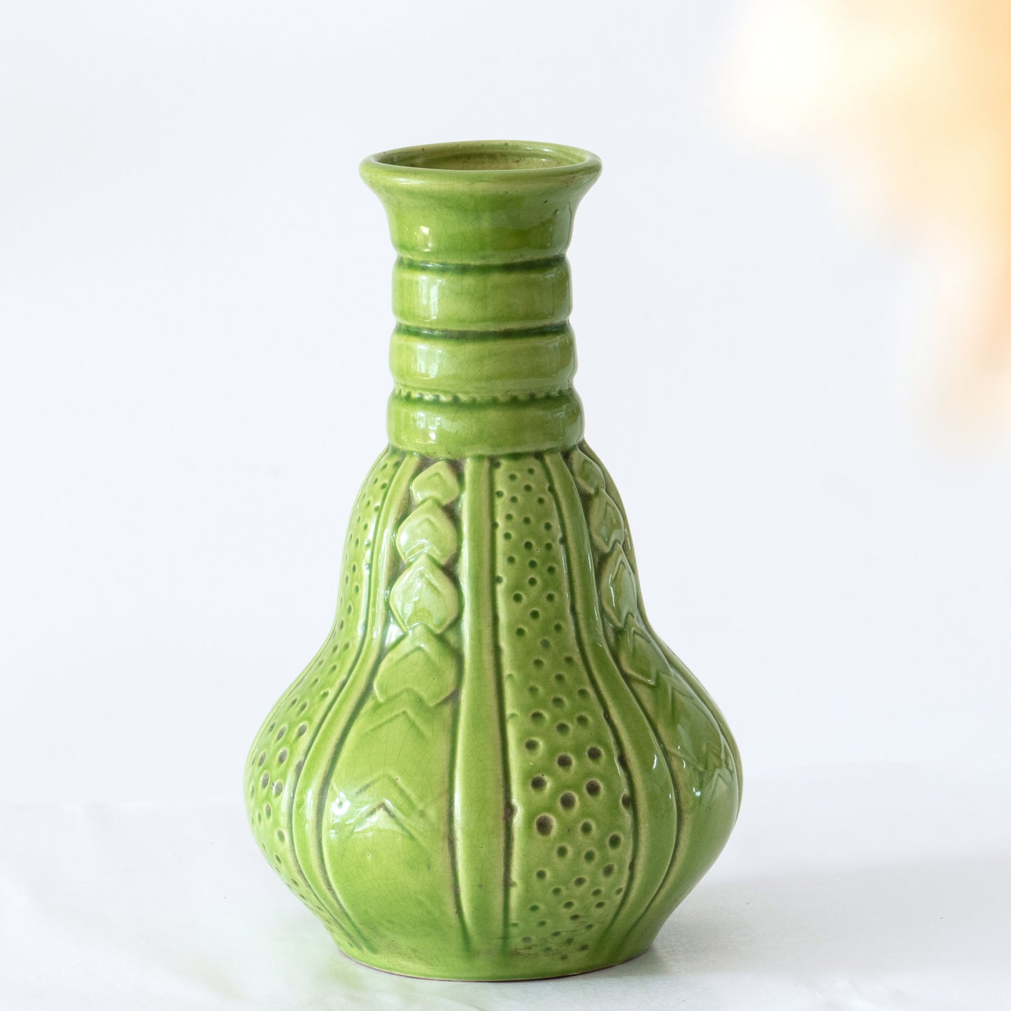 Grand vase ancien artisanal - vert