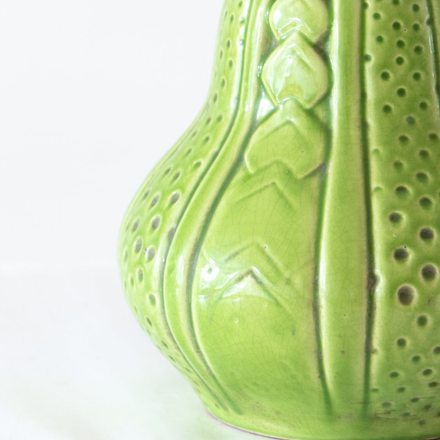 Grand vase ancien artisanal - vert