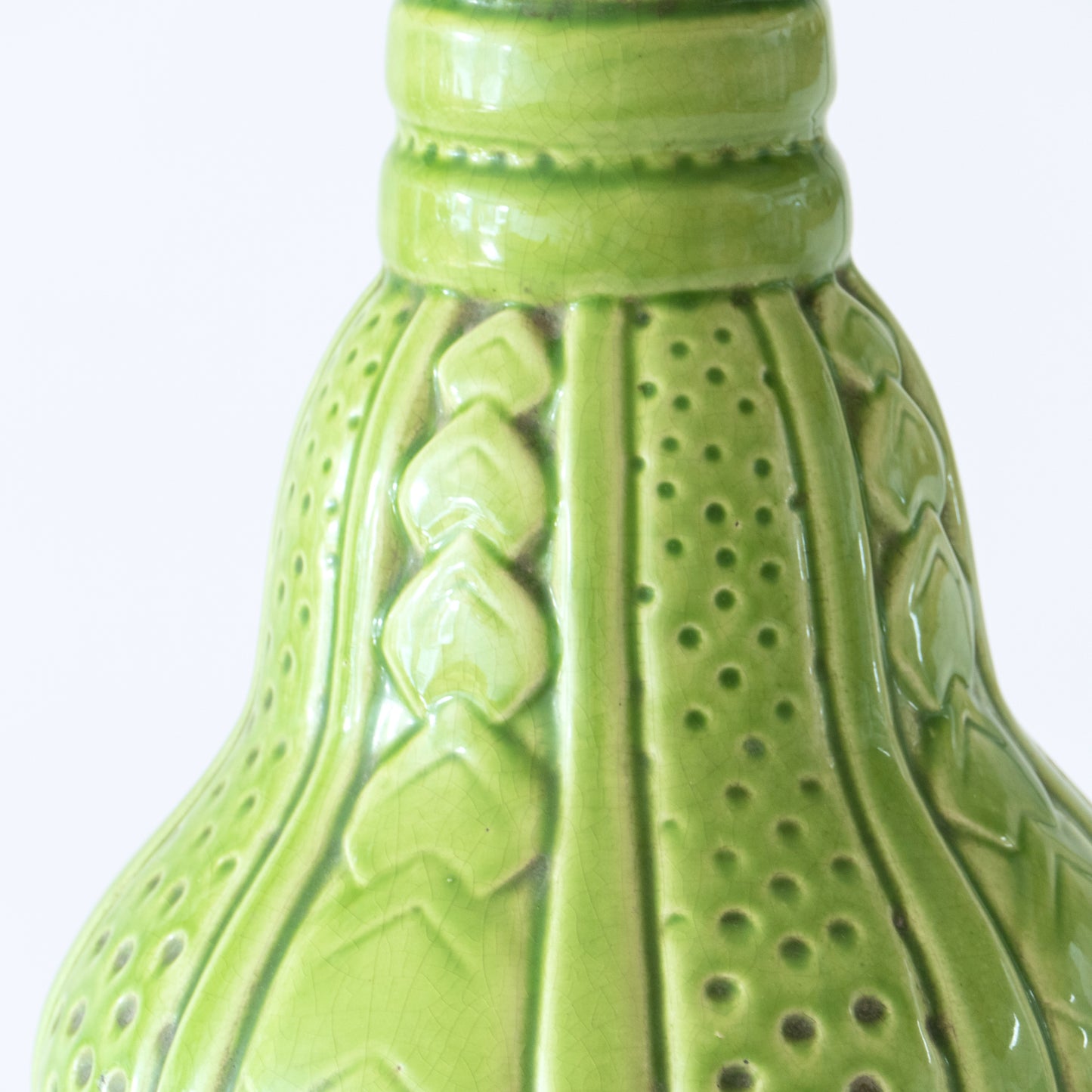 Grand vase ancien artisanal - vert