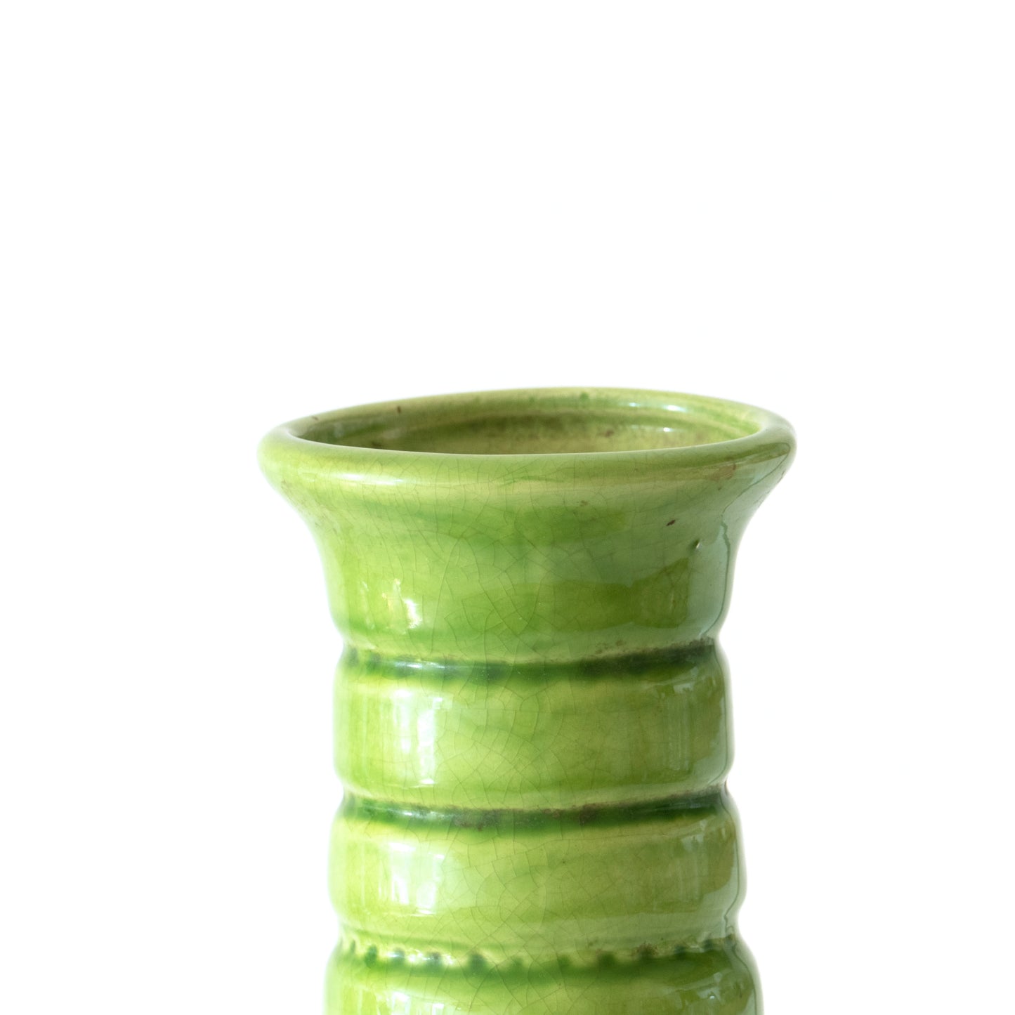 Grand vase ancien artisanal - vert