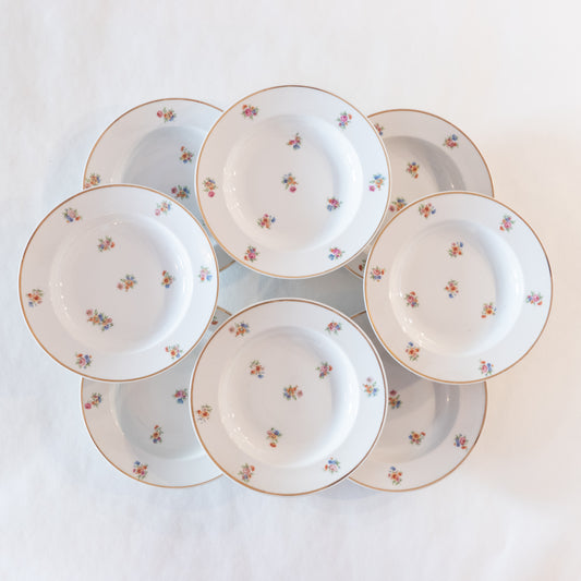 8 assiettes creuses en porcelaine de Limoges