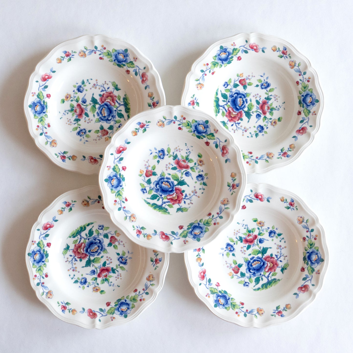 5 assiettes creuses Sarreguemines "Touraine"