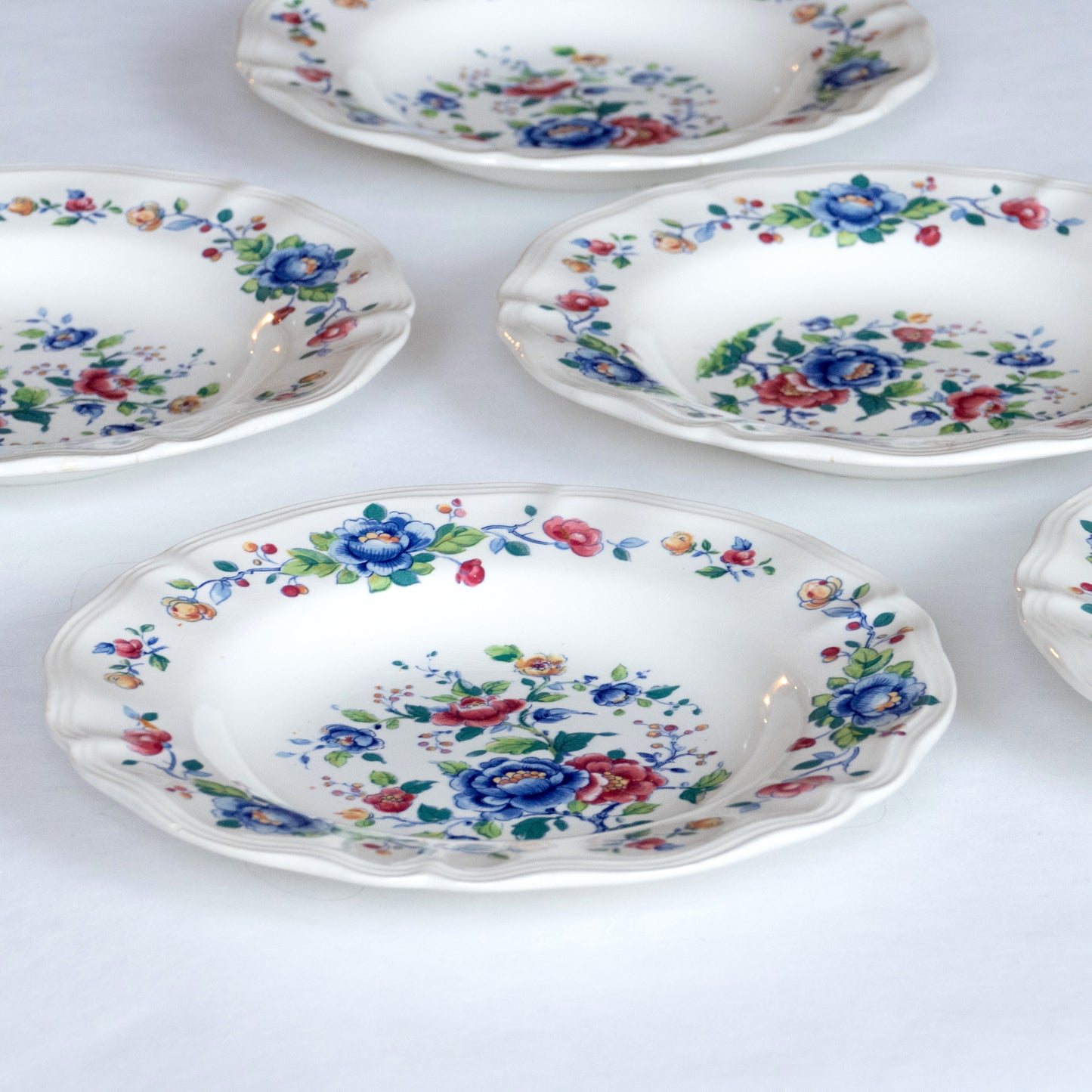 5 assiettes creuses Sarreguemines "Touraine"