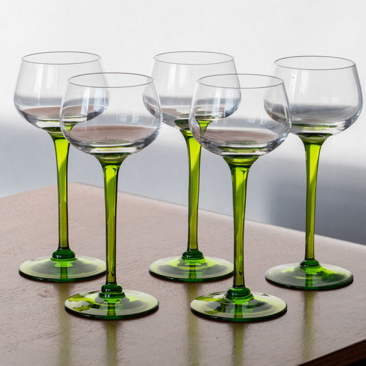 5 verres à vin blanc d'Alsace