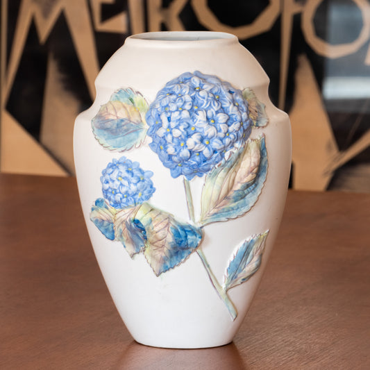 Grand vase hortensia bleu