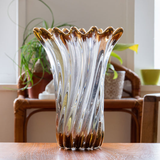 Vase en cristal or 18 carats Bayel