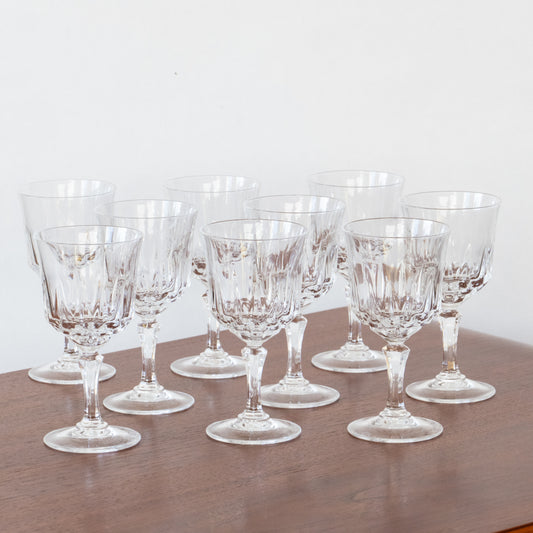 9 verres à pied en cristal