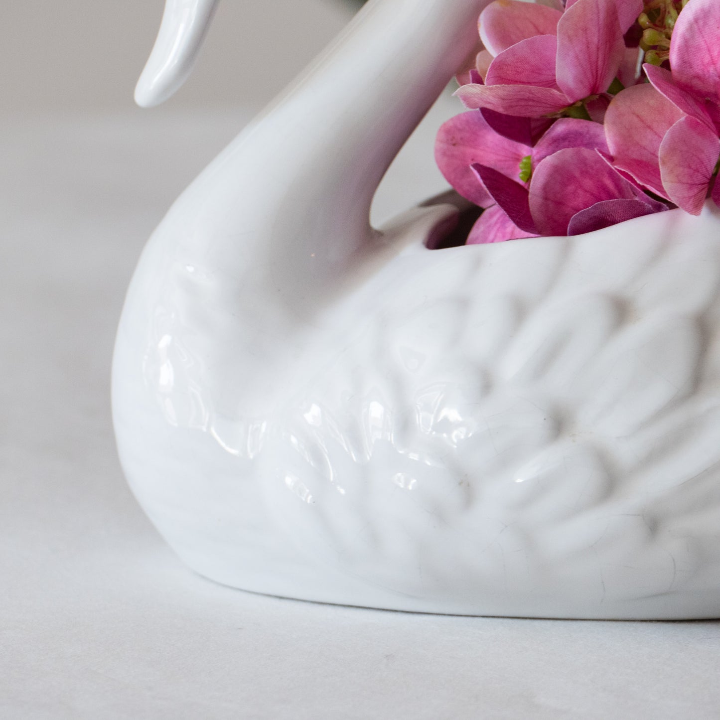 Cache-pot cygne en porcelaine