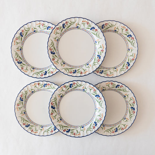 6 assiettes Staffordshire "Hampton Court"