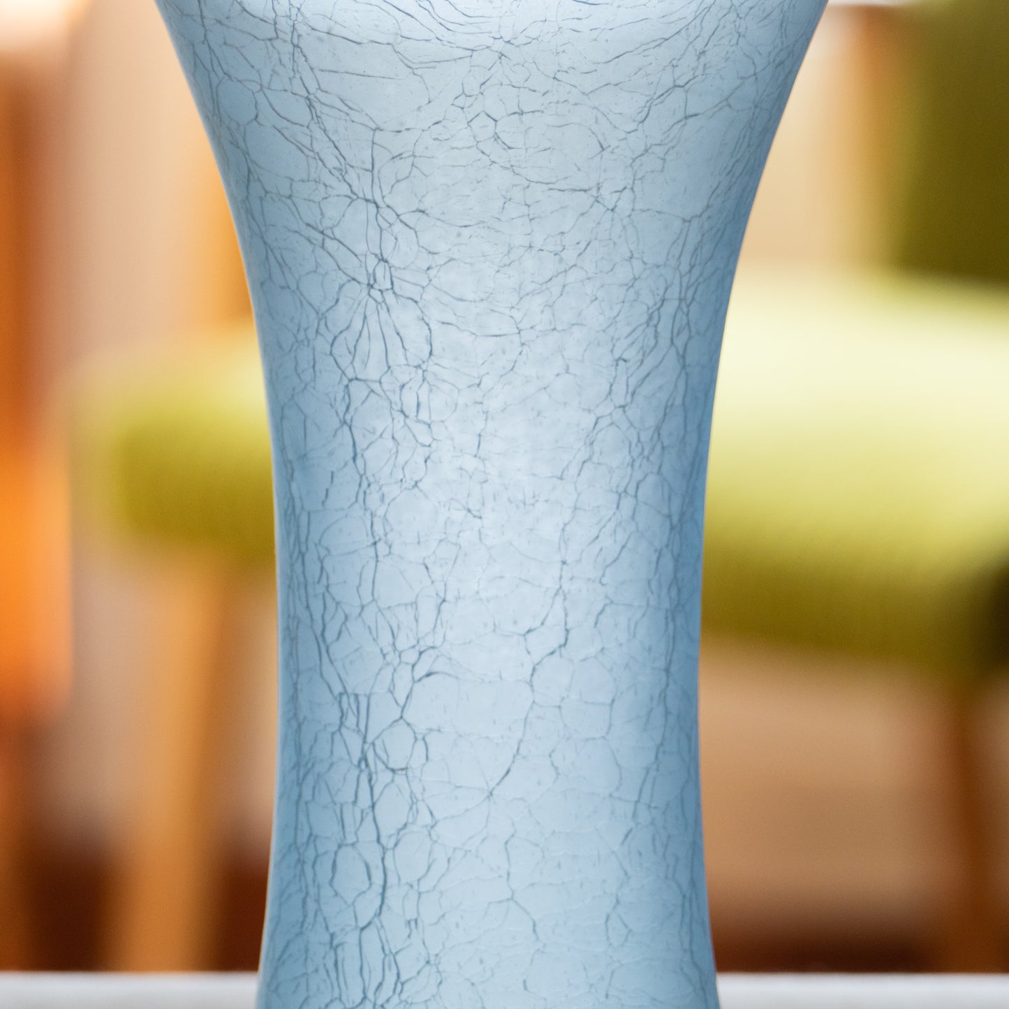 Grand vase en verre craquelé - bleu