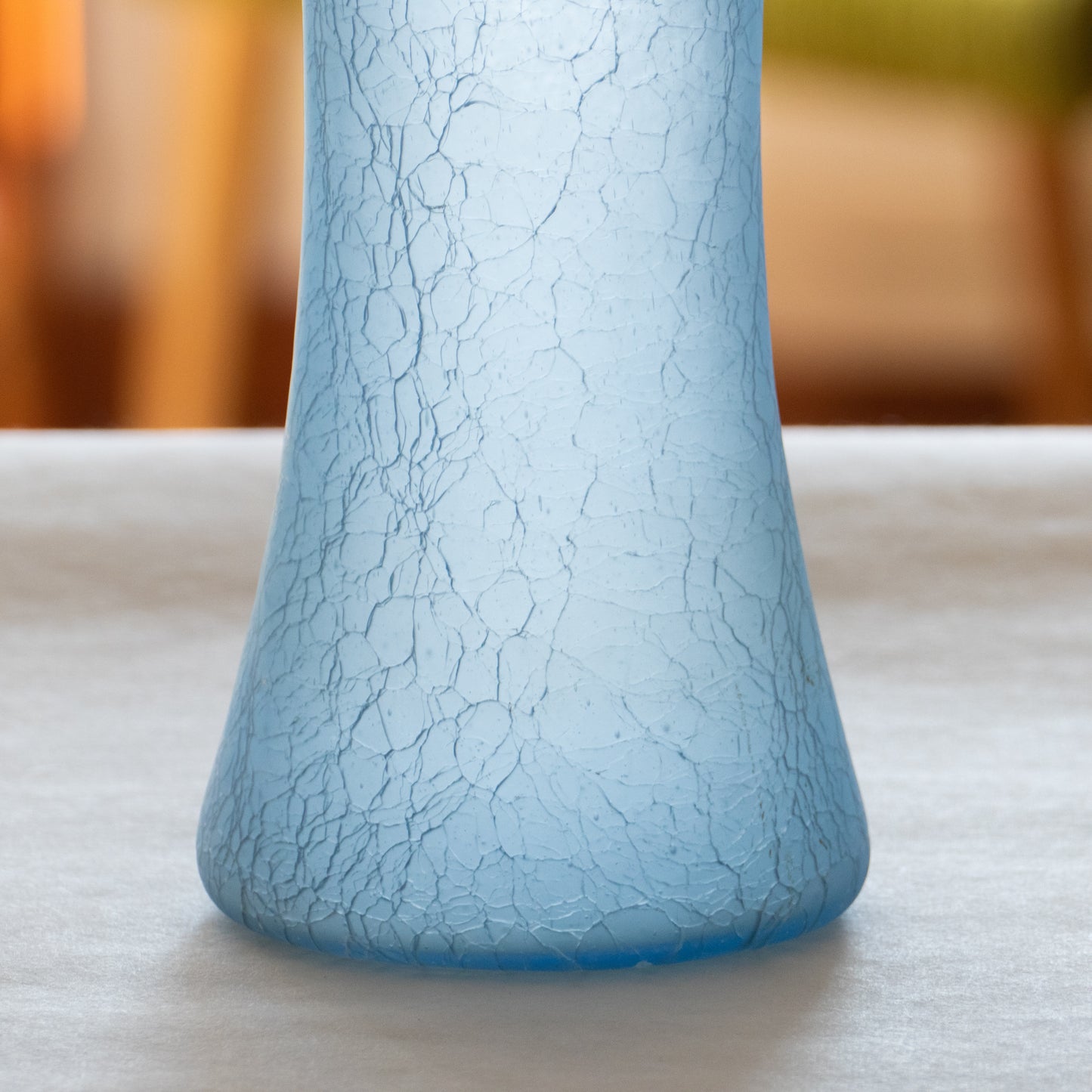 Grand vase en verre craquelé - bleu