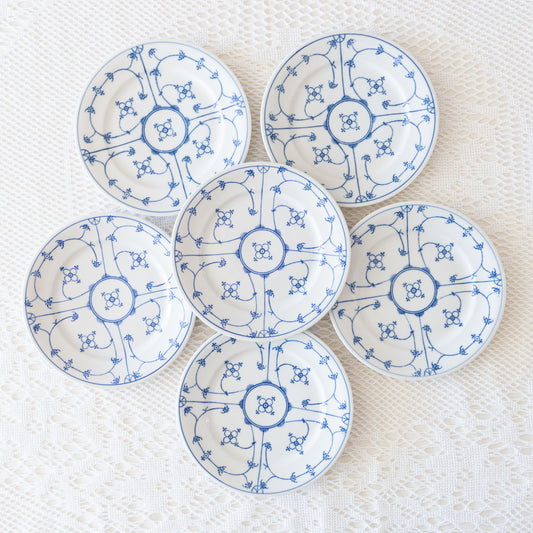 6 assiettes à dessert en porcelaine de Bavière "Saks"