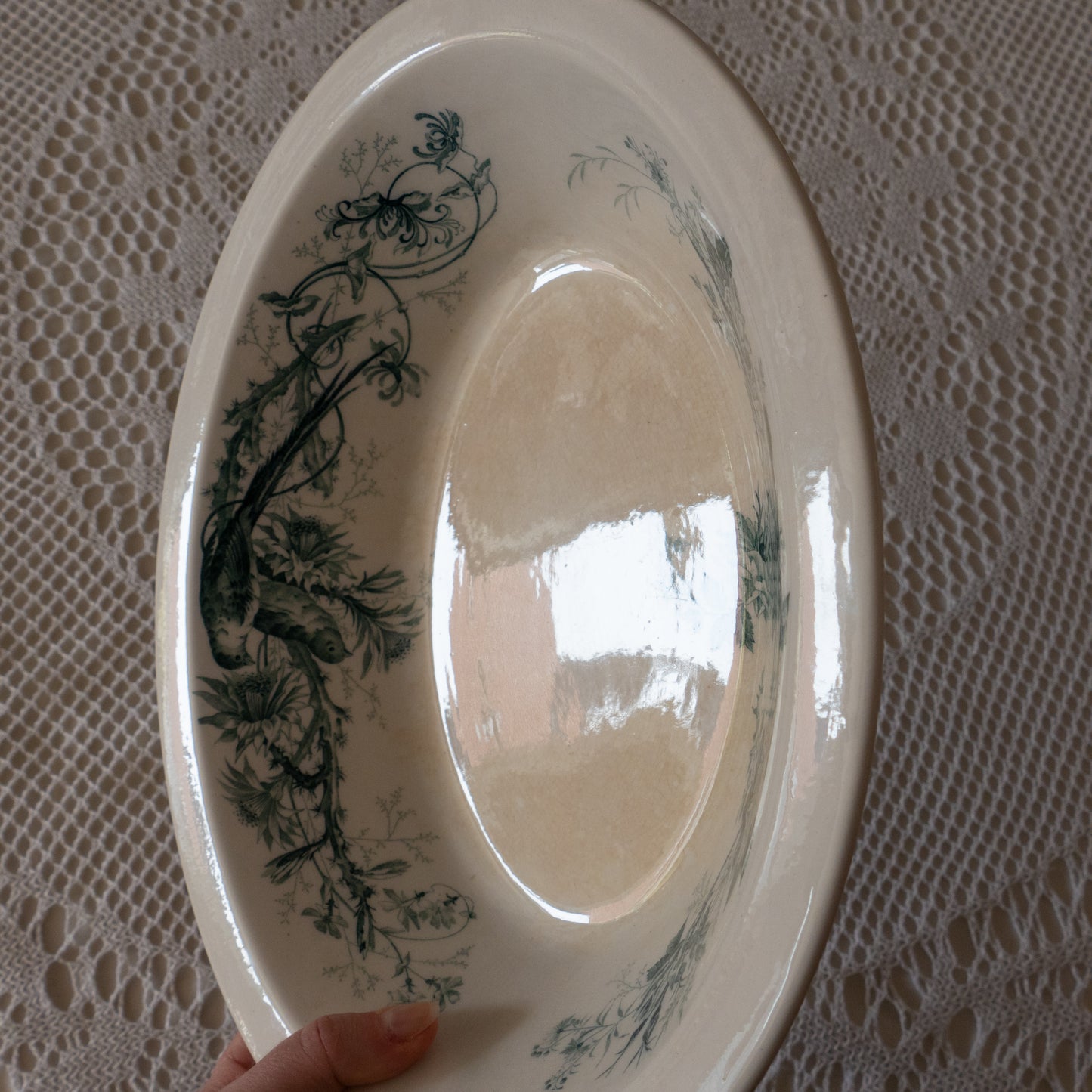 Plat creux terre de fer Villeroy & Boch - décor oiseaux