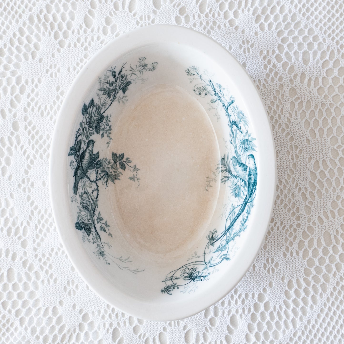 Plat creux terre de fer Villeroy & Boch - décor oiseaux