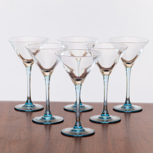 6 verres à cocktail Luminarc - pieds bleus