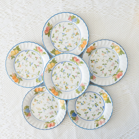 6 assiettes Staffordshire "Margarita"