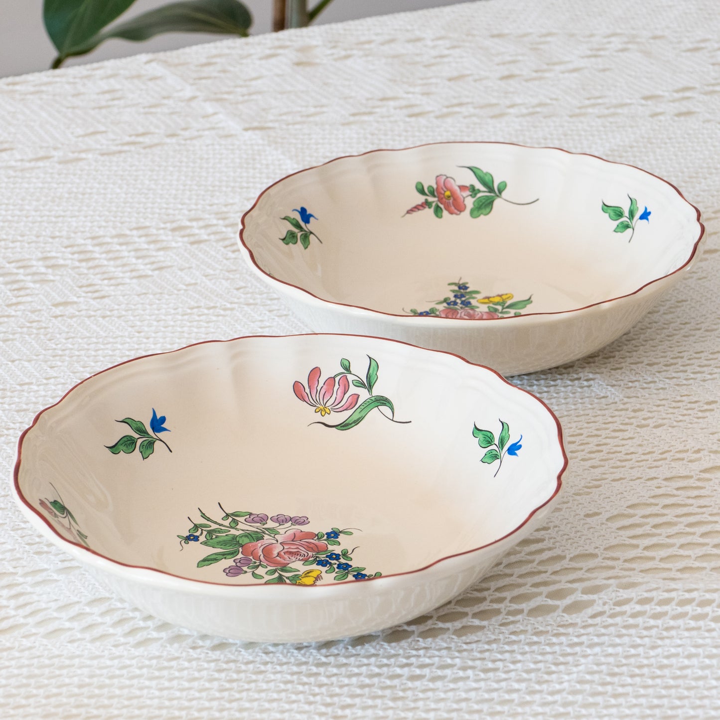 2 assiettes écuelles KG Lunéville "Réverbère"