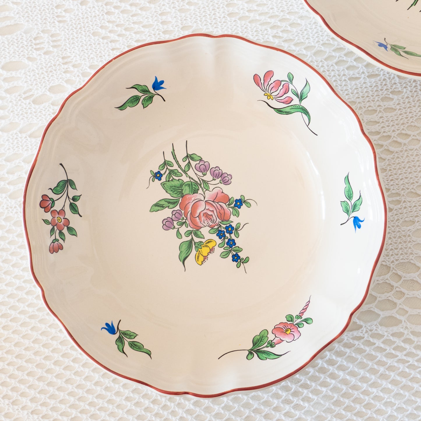 2 assiettes écuelles KG Lunéville "Réverbère"