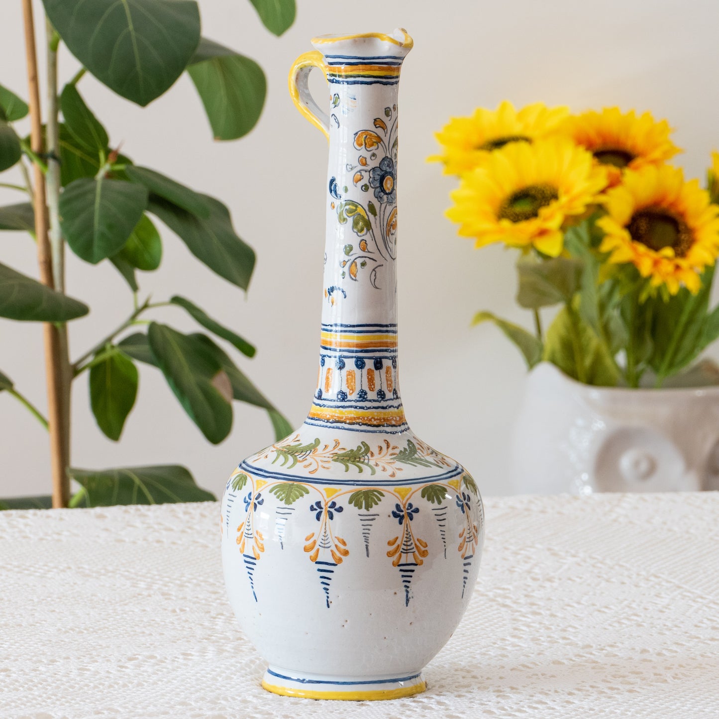 Grand vase Talavera cou allongé