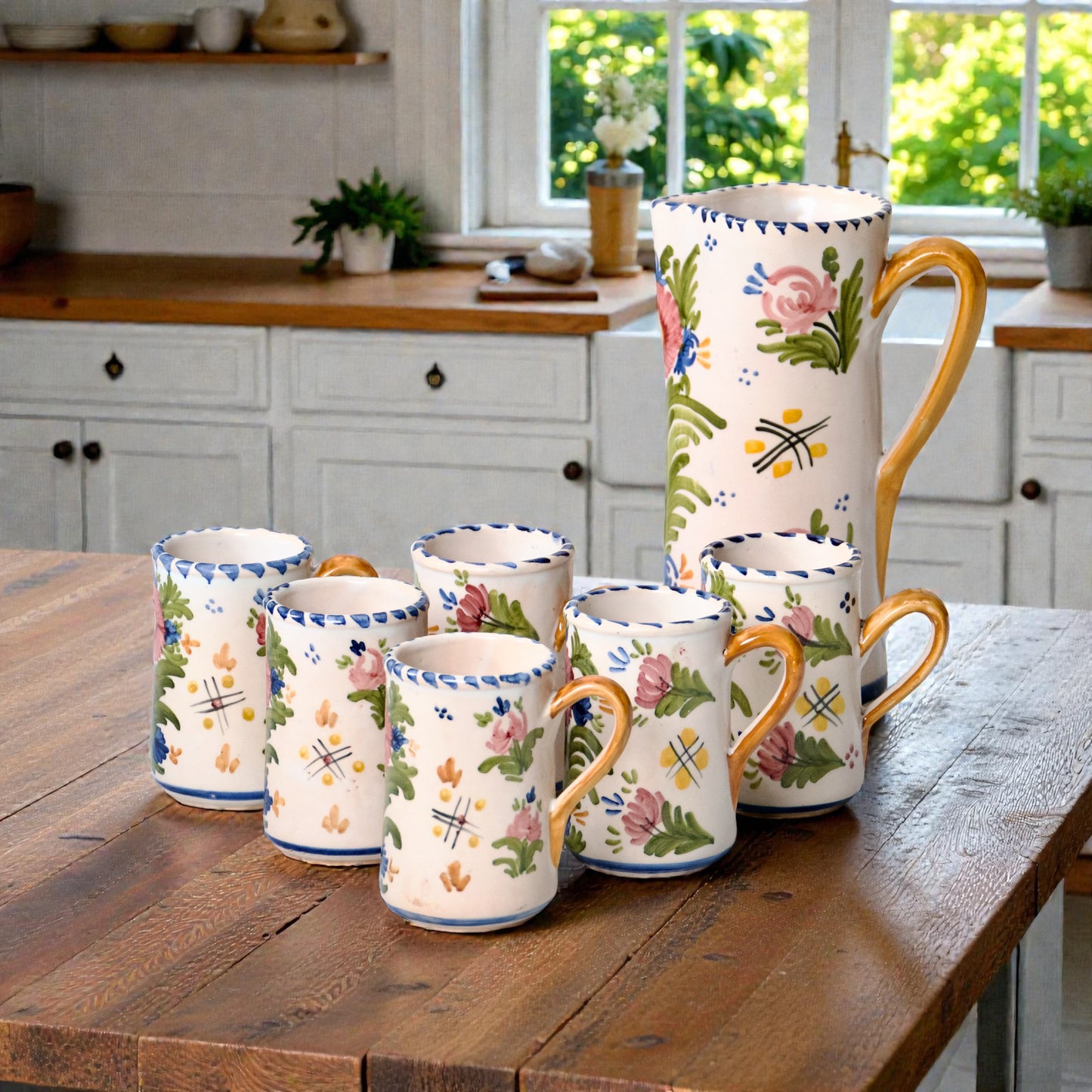 Service ancien Talavera - terre cuite émaillée