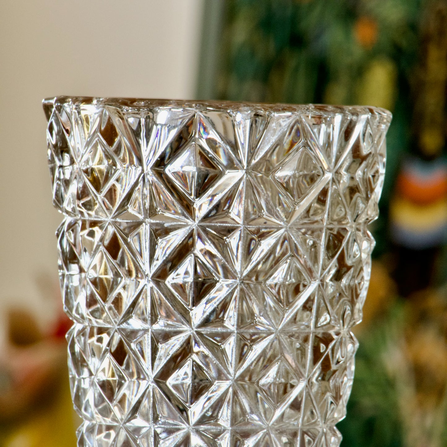 Vase vintage taille diamant / losange