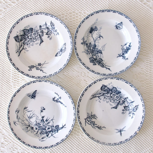 4 assiettes creuses Sarreguemines "Carmen" - terre de fer