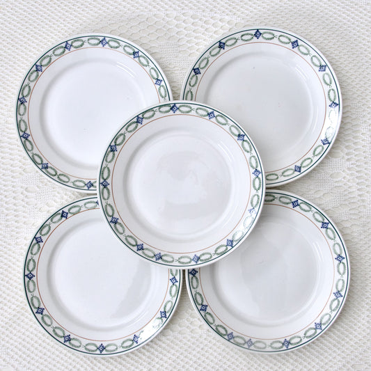 5 assiettes St Amand "5000" guirlande - terre de fer