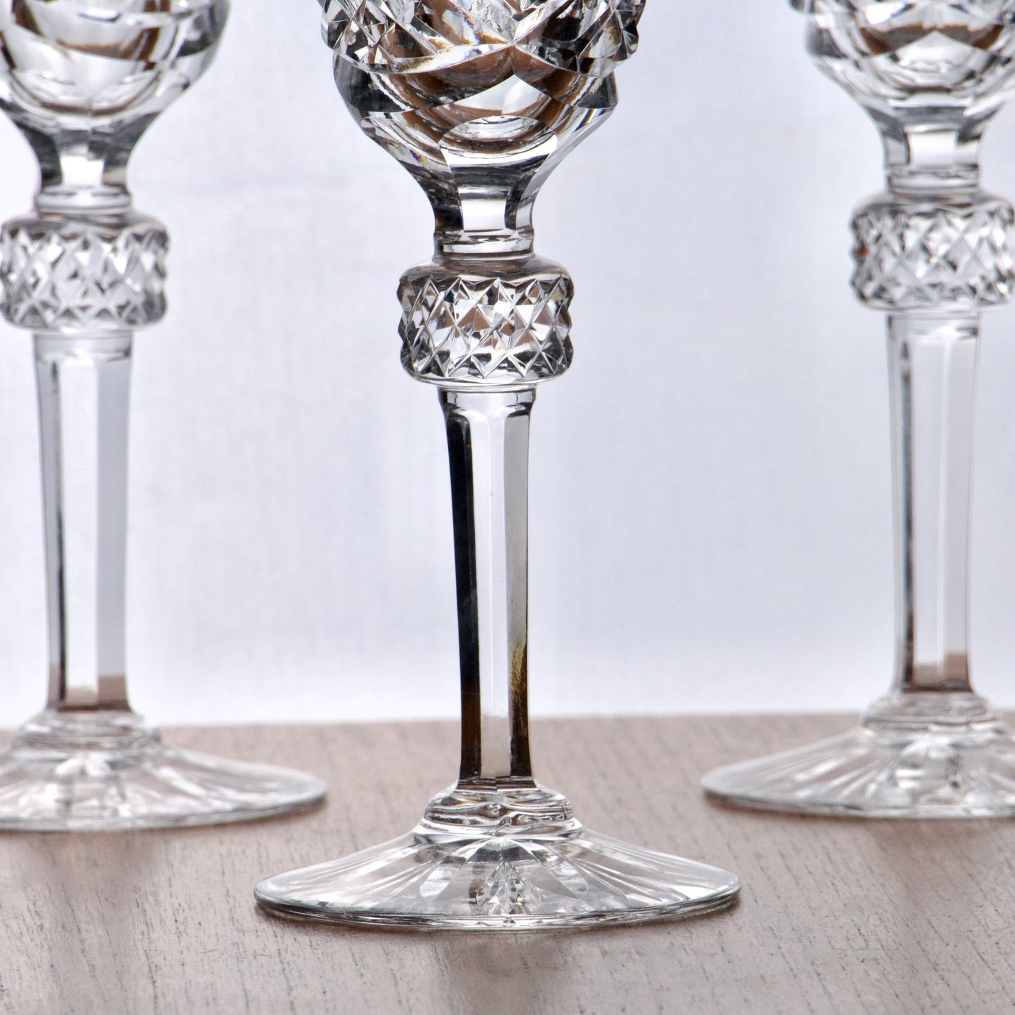 5 grands verres en cristal taillé - Cristallerie de Lorraine Lemberg