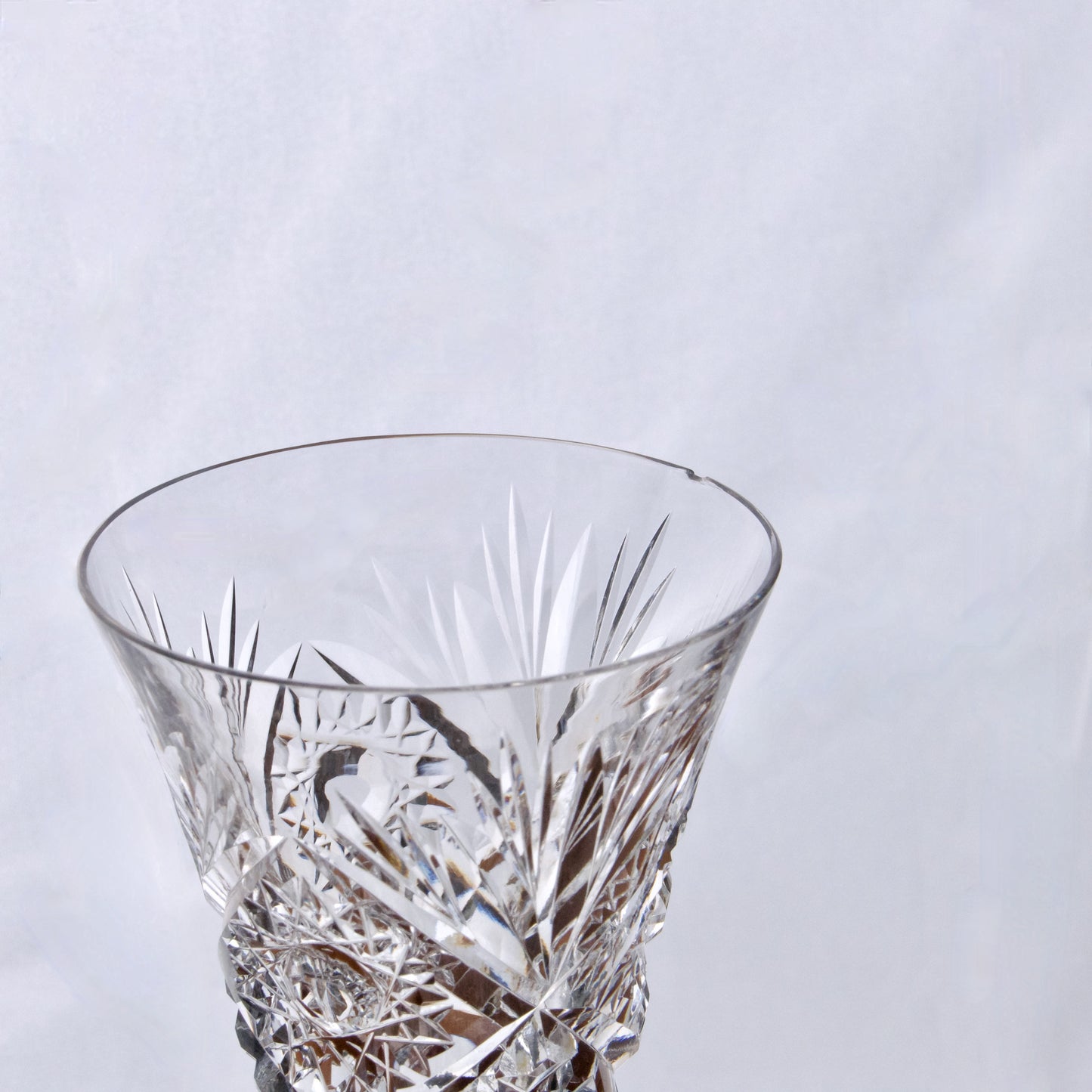 5 grands verres en cristal taillé - Cristallerie de Lorraine Lemberg