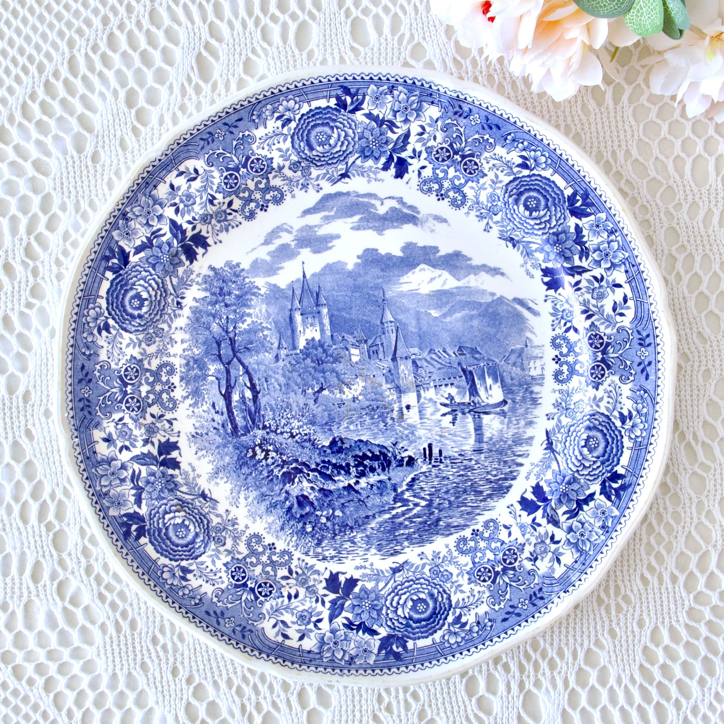 Grand plat rond Villeroy & Boch "Burgenland" bleu