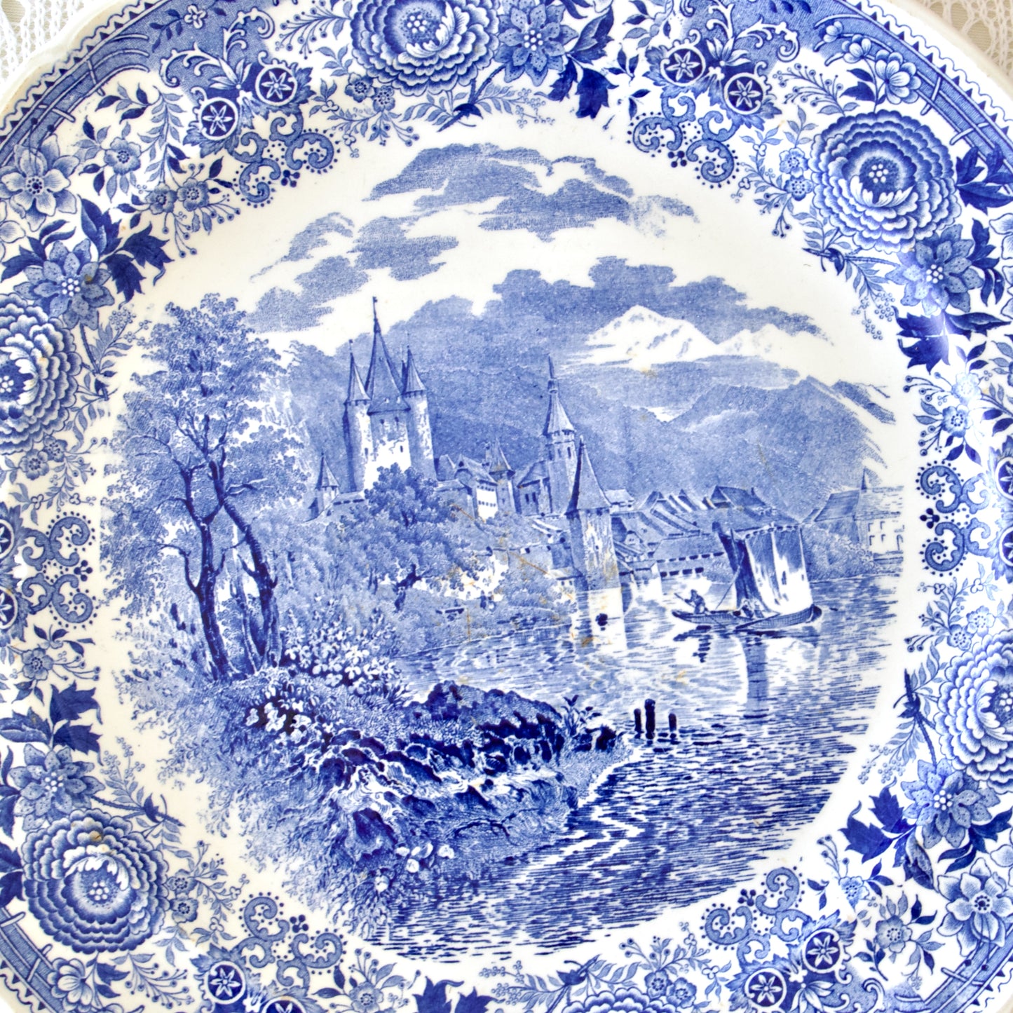 Grand plat rond Villeroy & Boch "Burgenland" bleu