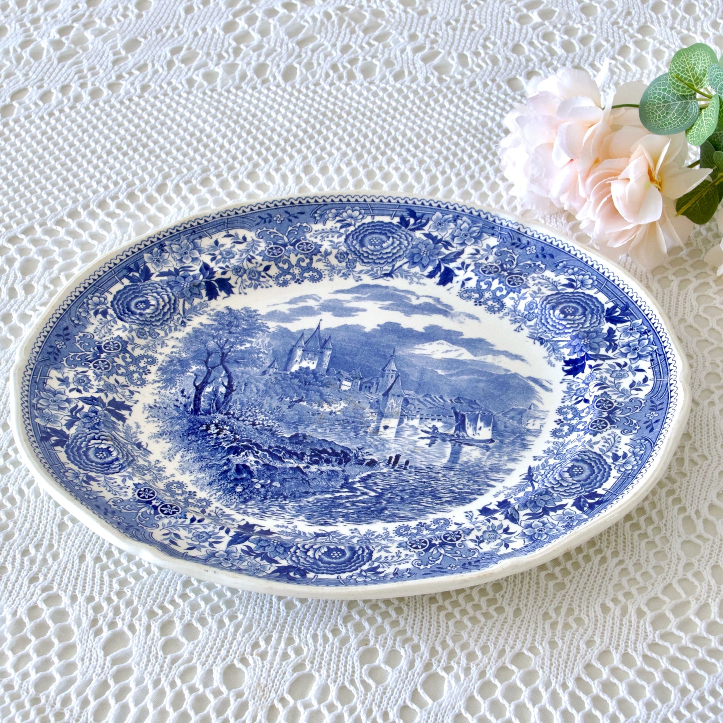 Grand plat rond Villeroy & Boch "Burgenland" bleu