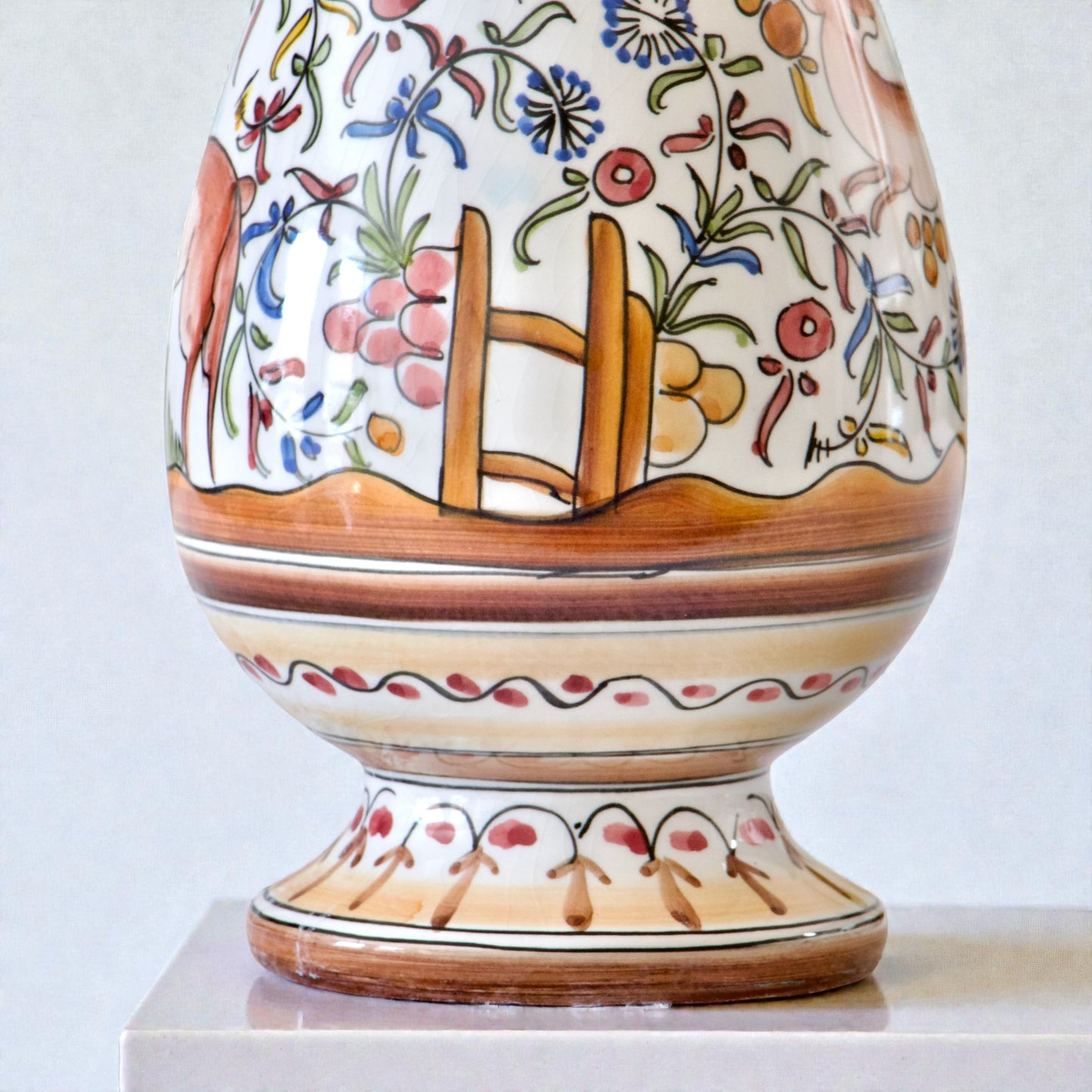 Grand vase artisanal de Coimbra (Portugal) - peint à la main