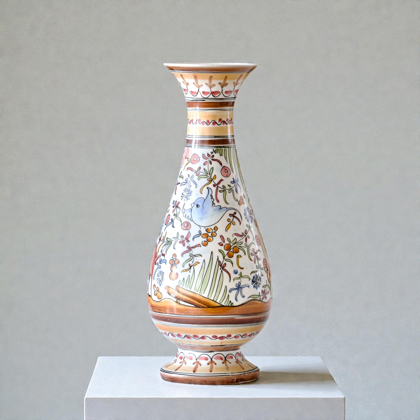 Grand vase artisanal de Coimbra (Portugal) - peint à la main